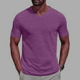 thumbnail image 2 of YLSDY Men's T Shirts Short Sleeve Classic V Neck T-Shirt Casual Summer Basic Tee Shirt Trendy 2025 Solid Tops Purple L, 2 of 4