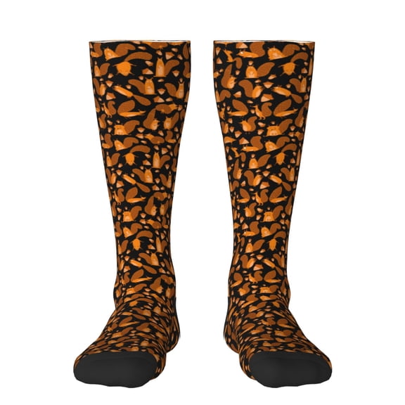 Hirioo Cute Squirrel for Adult Stockings Breathable Sock Non-Pilling,Contrasting Color Design
