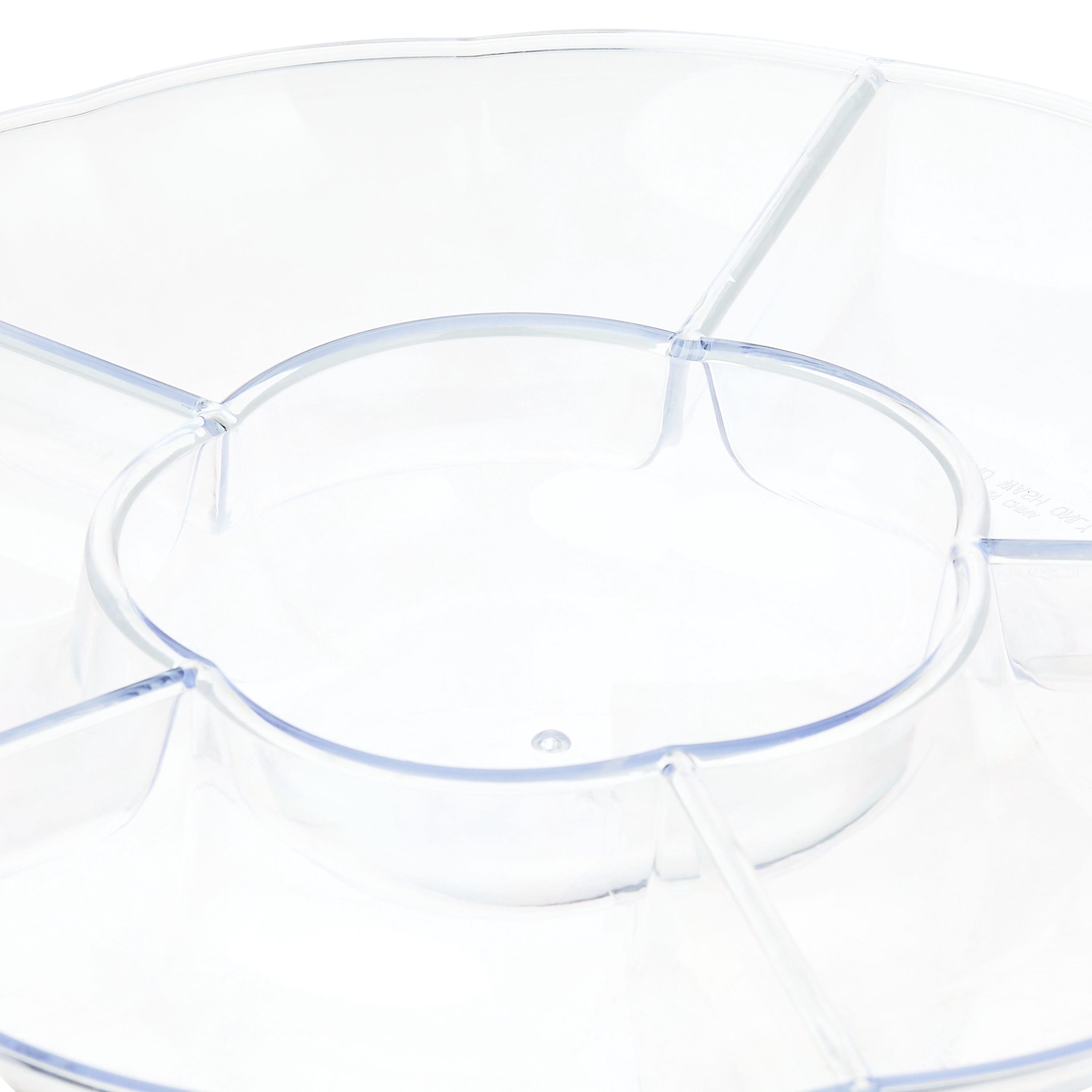(2 pack) Clear Round Compartment Tray, 12", by Way To Celebrate