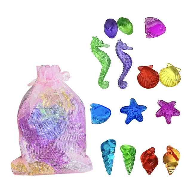 Miangastore Colorful Plastic Gemstone Toys for Kids Lightweight and Portable 2 Bags