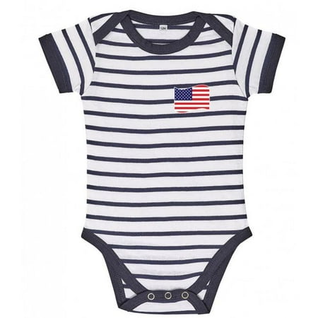 

Supportershop SUP520 Usa Striped Baby Bodysuit Navy & White - 18-23 Months