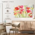 thumbnail image 4 of Elephant Stock Fluorescent Poppies Wall Art - Horizontal Multi Panel Canvas - Living Room Wall Decor - Floral And Botanical Multi Panel - Red And Pink Decor By Albena Hristova - 74" x 48", 4 of 4