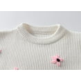 thumbnail image 3 of Bobifish Baby Light Blue Crew Neck Sweater White Floral Applique Long Sleeve Sweaters Knitted Soft Casual Daily Wear Kids Cute Pullover, 3 of 7