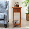 thumbnail image 3 of Topbuy 2PCS Wooden End Table Nightstand w/Storage Shelf and Drawer for Livng room Rustic Brown, 3 of 9