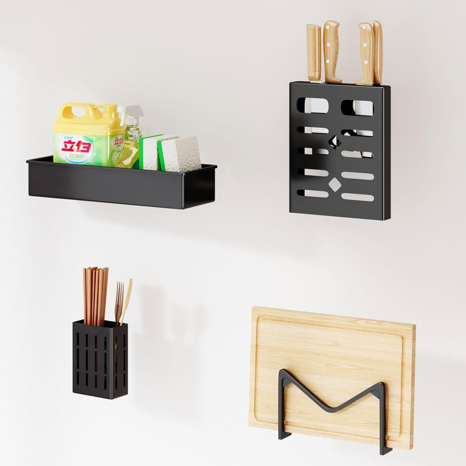HOUGEET Dish Drying Rack Over The Sink, 2-Tier Kitchen Utensil Storage Organizer Shelf, Space-Saving ，Efficient Sink Drainer and Storage Solution - 85cm/33.46in (Black