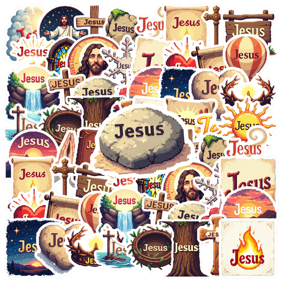 Faith Stationery Stickers Holy Teacher Reward Stickers Biblical Kids Stickers Toy for Luggage Laptop Suitcase