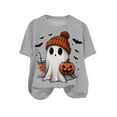 thumbnail image 4 of guuuGxd Womens Halloween Tshirt Fall Tee Shirt Funny Graphic Clothes Halloween Shirt for Women Grey,M, 4 of 4