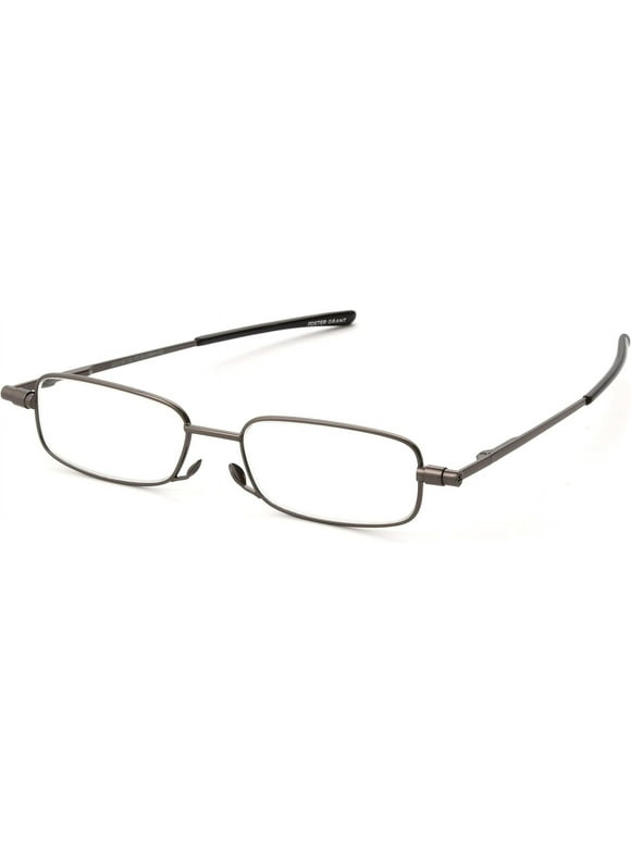 Foster Grant Gavin Fold Flat Reading Glasses Gunmetal/Transparent 48 Millimeters 2.5 x