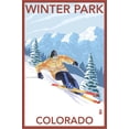 thumbnail image 2 of Art.com Winter Park, Colorado - Downhill Skier Stretched Canvas Print Wall Art by Lantern Press, 12" x 18", 2 of 4