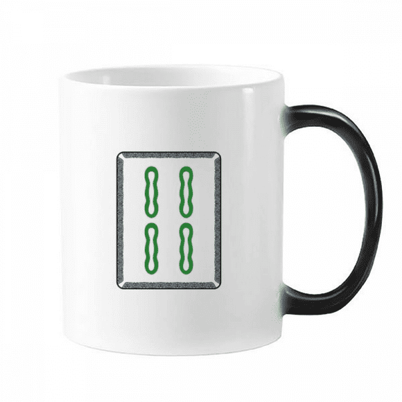 Mahjong Bar 4 Tiles Pattern Changing Color Mug Morphing Heat Sensitive Cup With Handles 350ml