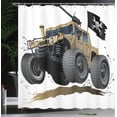 thumbnail image 4 of Ambesonne Cartoon Shower Curtain, Off Road Savannah Truck, 69"Wx84"L, Brown and Grey, 4 of 5