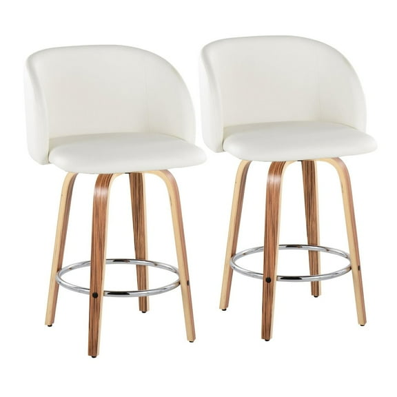 LumiSource Fran 25" Fixed-Height Counter Stool - Set of 2