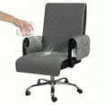 thumbnail image 4 of Waterproof Office Chair Cover with Non-Slip Buckle & Elastic, Office Chair Protector with Arms Office Chair Seat Cover Slipcover for Home Office, Gaming Chair, Gray, 4 of 6