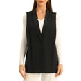 thumbnail image 1 of INSPIRE CHIC Chaleco Blazer Casual para Mujeres sin Mangas con Frente Abierto y Cuello de Solapa Vests Negro L, 1 of 6