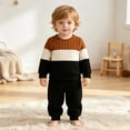 thumbnail image 6 of Ulanda Toddler Boy Clothes Fall Winter Outfit Sweatshirt Pants Boys Fashion Clothes Color Block Long Sleeve Sweatshirt Pants Outfit Set (Brown, 2-3 Years), 6 of 8