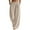 Beige, variant on APEXFWDT Women's Cotton Linen Wide-Leg Pants Casual Loose Pleated Front Trousers Elastic Waist Palazzo Trousers with Pockets,S,Army Green