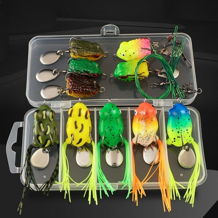 Topwater Frog Lures Set Realistic Appearance Sharp Hook Design Frog Artificial Soft Baits Freshwater Simulated Frog Lures