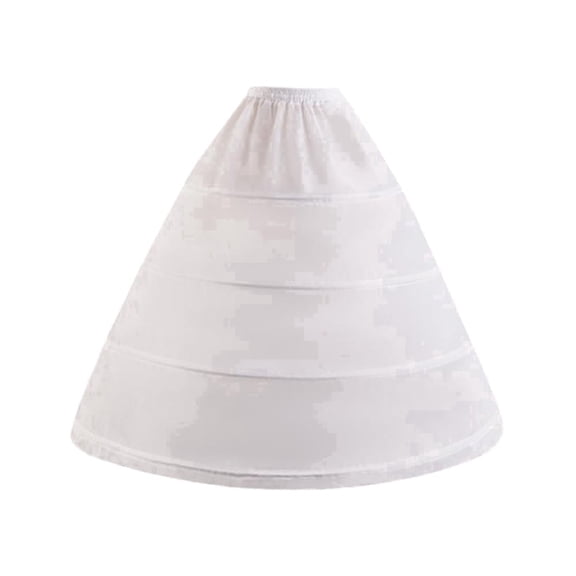 CYYPLAS Women 4 Hoops a-line Petticoat Floor Length Crinoline Slips Underskirt White for Wedding Bridal Dress 1PC