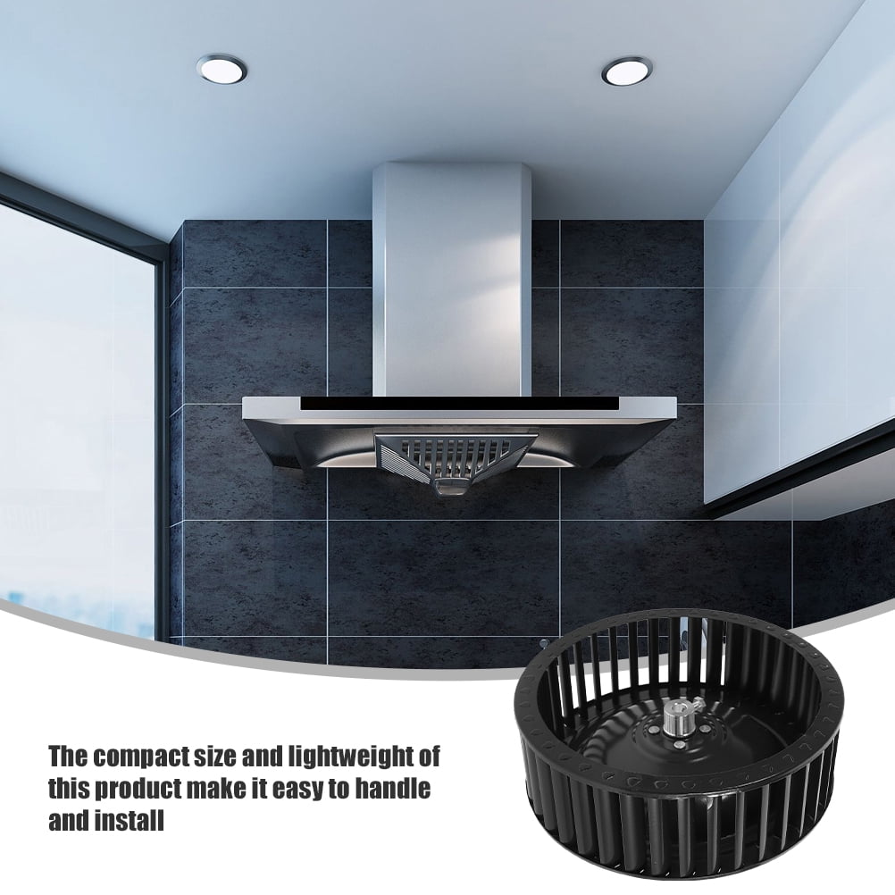 CRILSTYLEO 2pcs Range Hood Motor Wind Wheel Black Metal Ventilation for Kitchen Environment