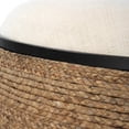 thumbnail image 4 of Uttermost Island Farmhouse MDF Straw Iron and Fabric Storage Ottoman in Brown, 4 of 5