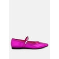 thumbnail image 2 of ALVERNO Metallic Diamante Mary Jane Leather Flats In Fuchsia, 2 of 6