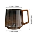 thumbnail image 3 of Gray Slanted Glass Mug With Wooden Handle Retro Bottom Design 450ml Capacity Unique Coffee Cup For Kitchen Home And Giving, 3 of 6