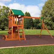 Backyard Discovery Oakmont Cedar Wooden Swing Set with 4 foot dek height.