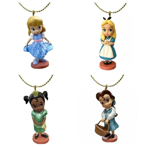 4 Toddler Baby Animator Princess Cinderella Tiana Belle Alice Ornament Pvc Charm