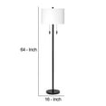 thumbnail image 5 of Floor Lamp with Drum Shade and Pull Chain, White and Black- Saltoro Sherpi, 5 of 5