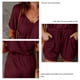 thumbnail image 3 of Mujeres jumpsuit manga corta V Masajeadores de cuello color puro lazo la cintura con bolsillo para las mujeres verano Oficina, 3 of 6