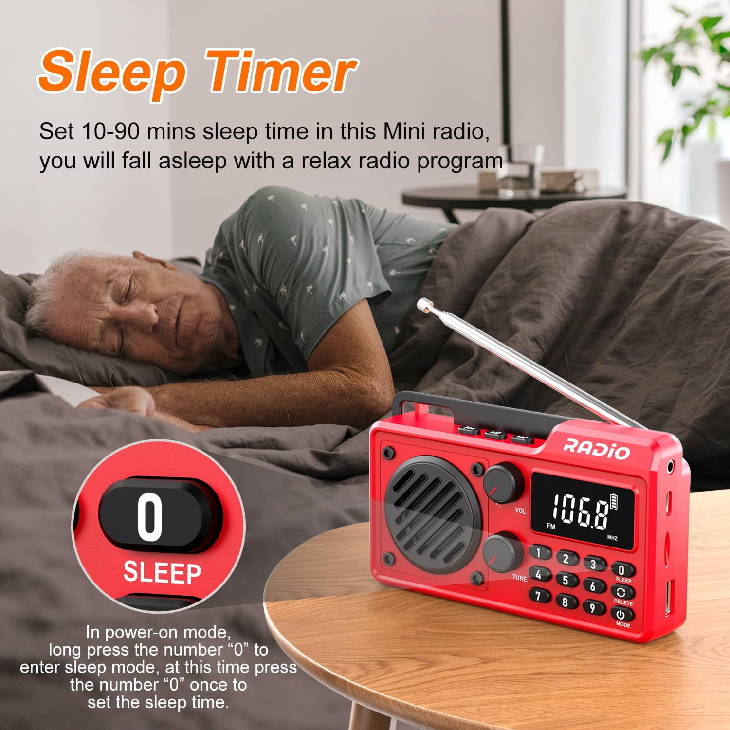Portable AM/FM/SW Radio with Bluetooth 5.4｜1500mAh 30H Battery｜Crystal Clear Reception｜Compact Travel Speaker｜Sleep Timer & Emergency Ready