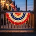 thumbnail image 3 of HCBY Light Up Patriotic Flag Bunting, LED 4th of July Outdoor Decor, Porch Fence Holiday Events Decoration, 3 of 8