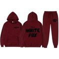 thumbnail image 1 of 2025 White Fox Unisex Letter Print Loose Hoodie Pants Set, 1 of 3