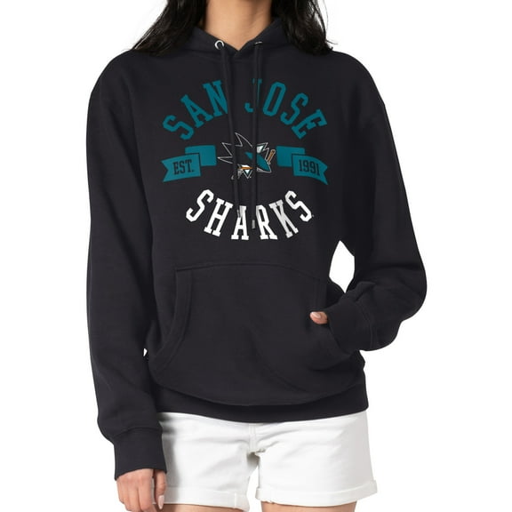 Women's G-III 4Her by Carl Banks Black San Jose Sharks City Graphic Fleece Pullover Hoodie