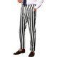 thumbnail image 4 of Pantalones de vestir a rayas INSPIRE CHIC para hombres grandes y altos, con frente plano, tamaño 34, en negro y blanco, 4 of 4