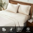 thumbnail image 6 of BNM Melange Soft Flannel Cotton Sheet Set, Twin, Beige, 6 of 11