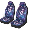 thumbnail image 5 of Uorisanigo Galaxy Wolf Car Seat Covers 2 Pcs Car Seat Covers Front Seats Only Waterproof Breathable Easy to Install Anti-Slip Back Fabric Universal Fit for Auto Truck Van SUV, 5 of 7