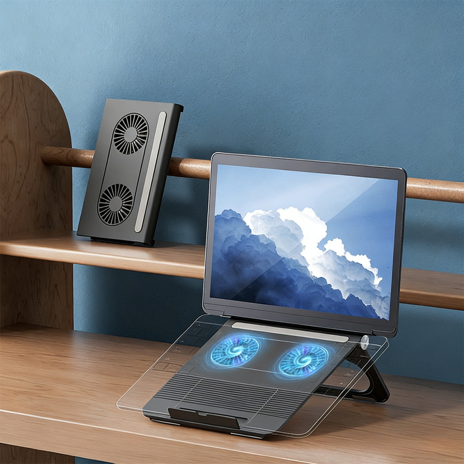 Laptop Stand Portable Folding Height Adjustable Desktop Stand for Laptop Tablet, Ventilated Heat Dissipation