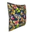 thumbnail image 2 of Haiem Butterfly Wild Insect Print Velvet Soft Solid Decorative Square Throw Pillow Covers Set with Elegant Piping Christmas Cushion Case for Sofa Bedroom Car-16"x16", 2 of 8