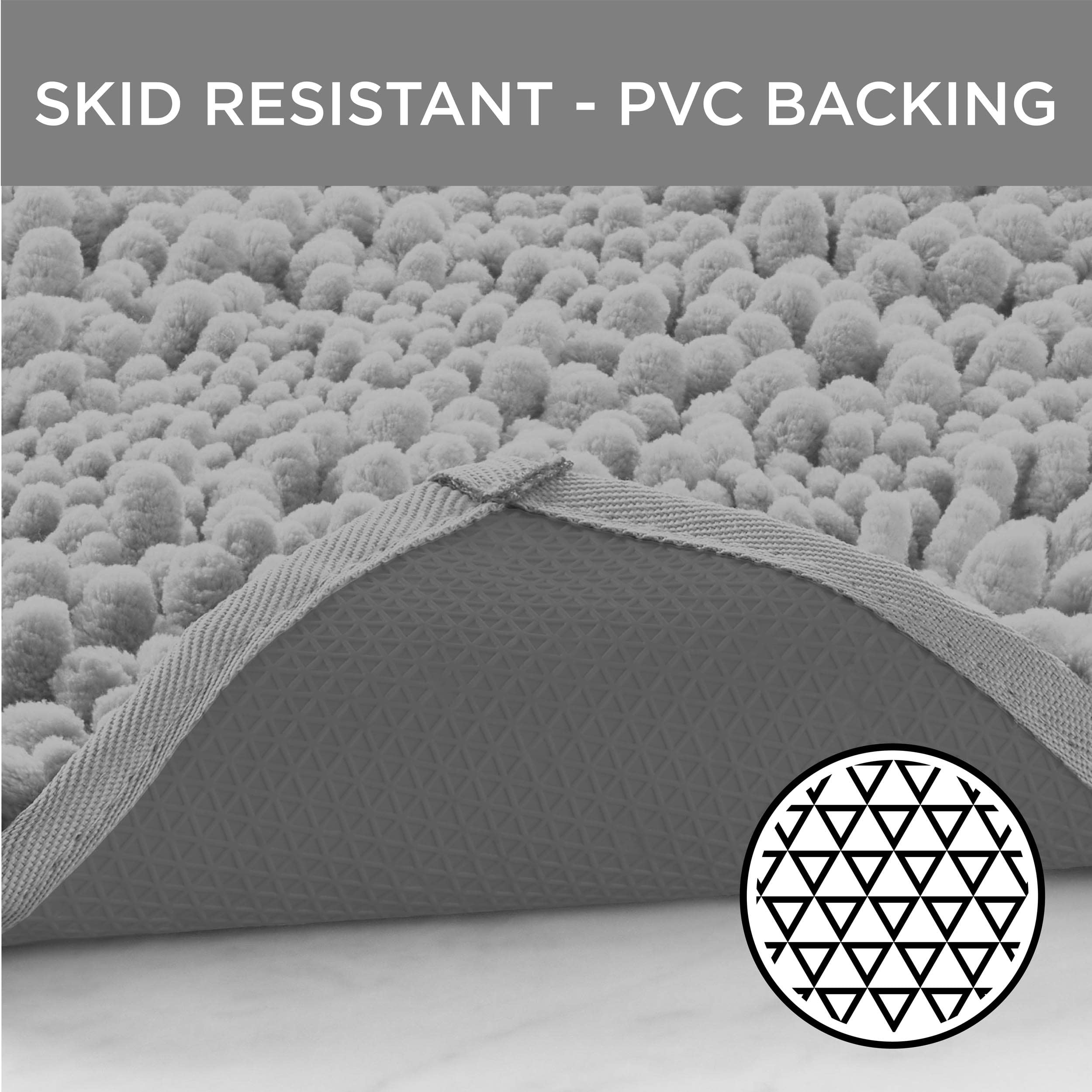 Plush Memory Foam Chenille Cushioned 17" x 24" 2-Piece Bath Mat with Bounce Comfort Technology