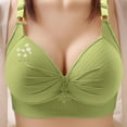 thumbnail image 4 of Cute Push Up Bralettes for Women Plus Size Full Coverage Wireless Bras Underwear Soft Ruched Support T-Shirt Bra, 46/105BC Green, 4 of 4