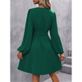 thumbnail image 3 of Women's V-Neck Long Sleeve Wrap Waist A-Line Mini Dress, 3 of 4