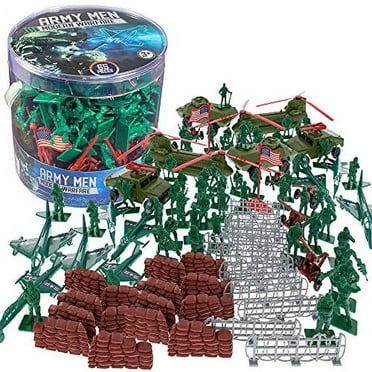 SCS Direct Army Men Modern Warfare Action Figures- 65  Pieces, 15 Unique Sculpts- Military Toy Soldiers and Artillery Playset