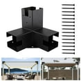 Verolina Right Angle Corner Bracket with Pergola Post Base for Wood