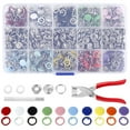 thumbnail image 2 of Handmade Buttons Under $15 200 Sets 10 Colors Snap Fasteners Kit Metal Hollow And Solid Five Buckle Set With Hand Pressure Pliers Tool DIY Sewing Buttons Set For Clothing Sewing And Crafting, 2 of 9