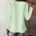 thumbnail image 2 of ZEHJUHAN Women's Solid Color Long Sleeve Asymmetrical Hem Top with Cut-Out Detail Casual Fall Spring Shirt Light Green，L, 2 of 4