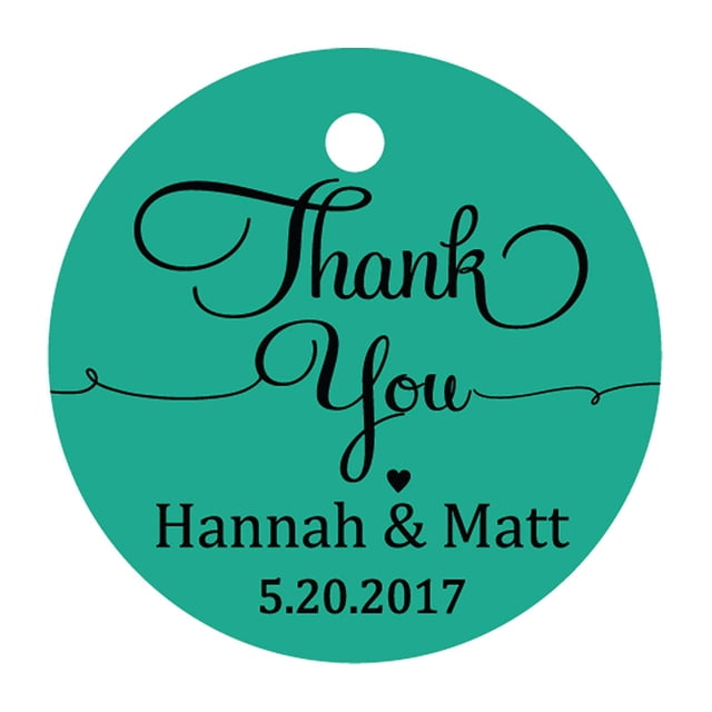 100 Pcs Papier Cadeau Rond Personnalisé Merci à Suspendre Tags Cadeaux de Mariage Personnalisés Tags