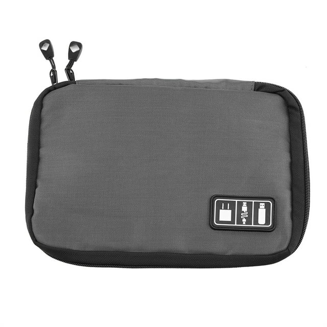 Electronic Accessories Carrying Case for USB Cable Drive Card Storage Bag Travel (Gray)
