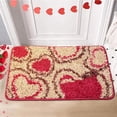 thumbnail image 4 of TIMIFIS Bathroom Rugs Valentine's Day Carpet Three Sizes Faux Wool Entry Door Mat Bathroom Non Slip Mat Love Pattern Valentine's Day Decoration Polyester Carpet, 4 of 6