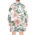 thumbnail image 2 of Wearable Oversized Blanket,Pioneer Flower Floral Print Pattern Wearable Blanket Hoodie for Adults,Cozy Hooded Blankets with Super Pockets,Super Warm Fuzzy Pullover for Women & Men, 2 of 6